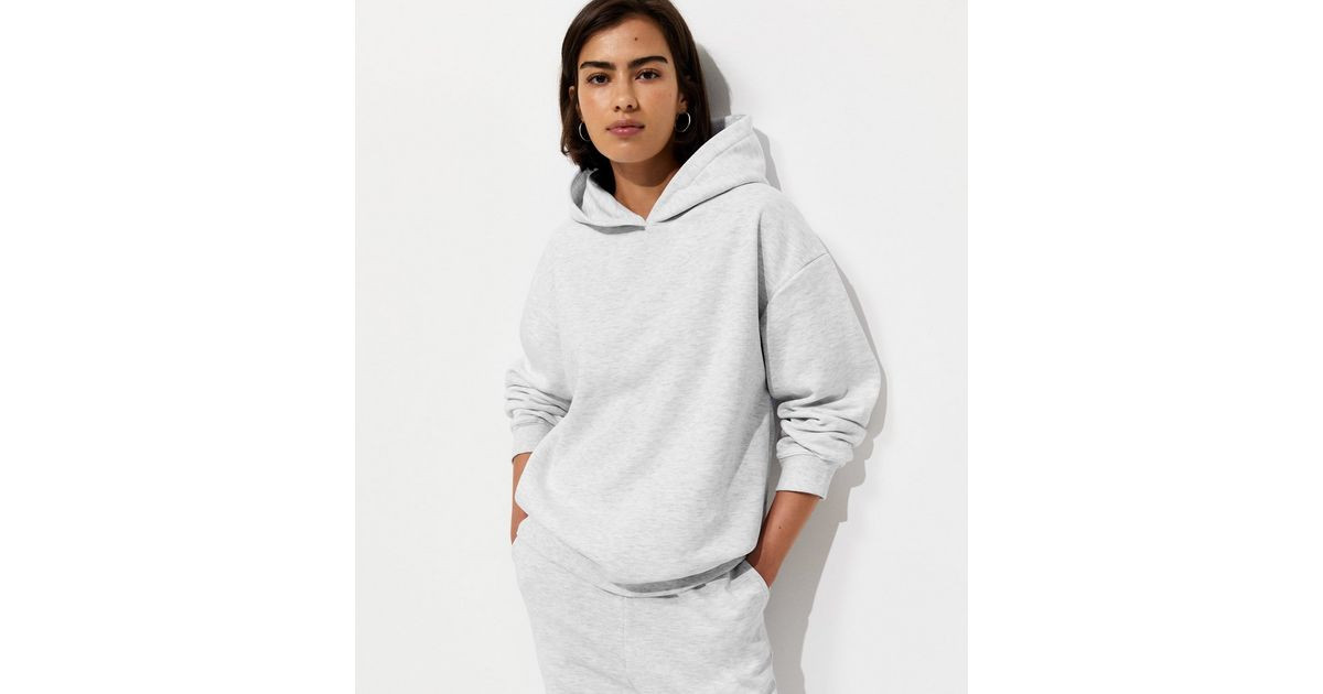 Grey Oversized Jersey Hoodie | New Look | New Look (UK)