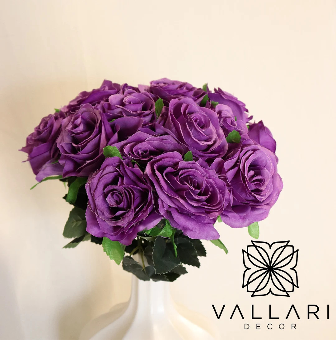 Purple Rose Bush/violet Rose Bush/faux Flowers/mutiple Sizes/aisle Decor/ Centerpiece/home Decor/... | Etsy (US)