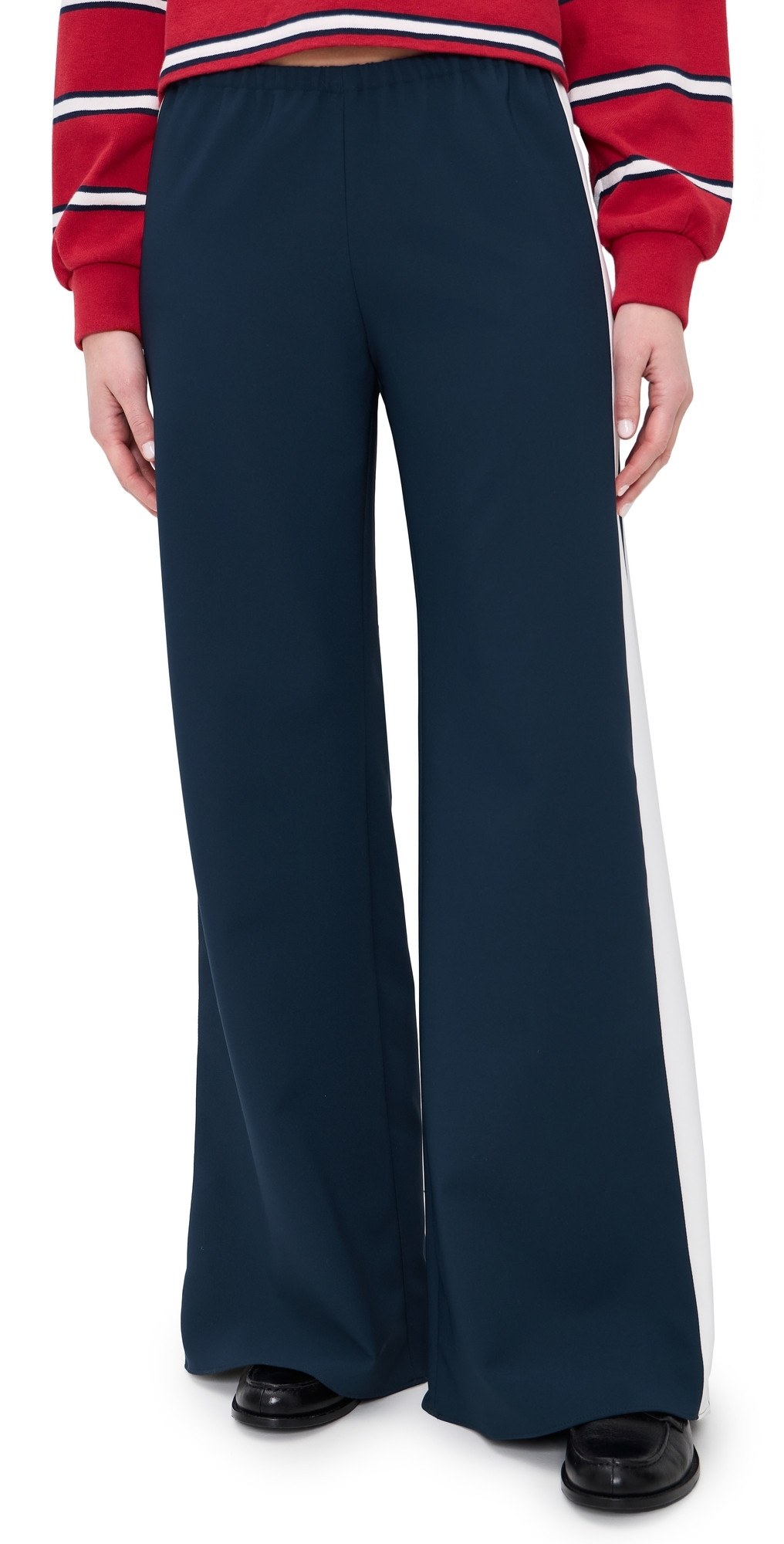 La Ligne Side Stripe Colby Pants Navy/Ivory XS | Shopbop