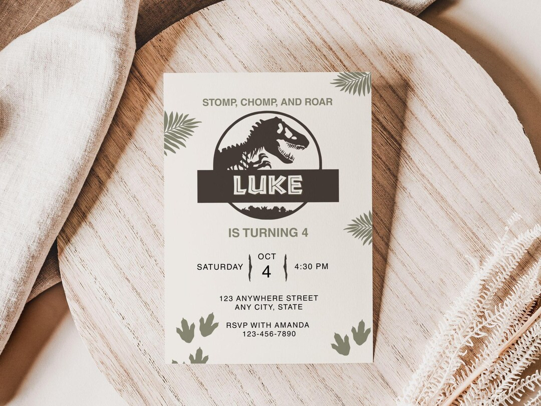 Editable Jurassic Birthday Invitation, Dinosaur Party, Canva Template (digital Download) - Etsy | Etsy (US)