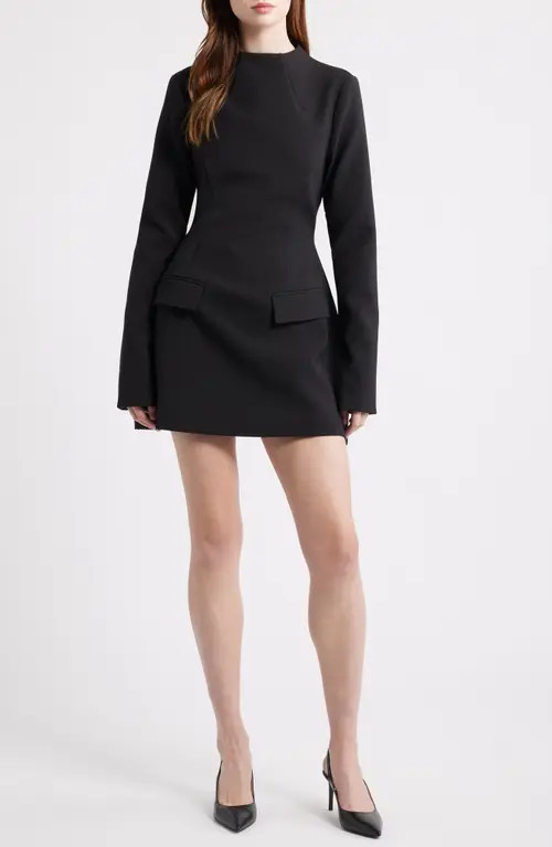 Odd Muse The Ultimate Muse Split Sleeve Minidress with Pockets in Black at Nordstrom, Size Medium | Nordstrom