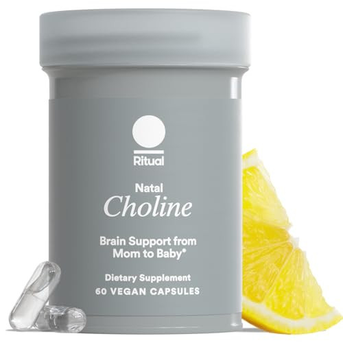 Ritual Natal Choline Supplement - 550mg - to Support Baby’s Cognitive Function When Taken During Pregnancy and Postpartum Choline Content in Breastmilk* - Vegan - Citrus - 60 Capsules - 30 Servings | Amazon (US)