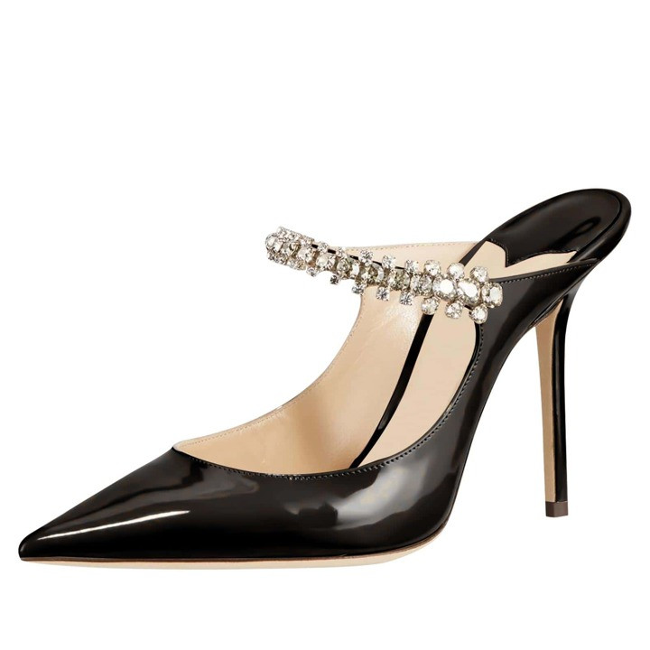 Women Heeled Mules Rhinestone Strappy Pointed Toe Mules | SHEIN