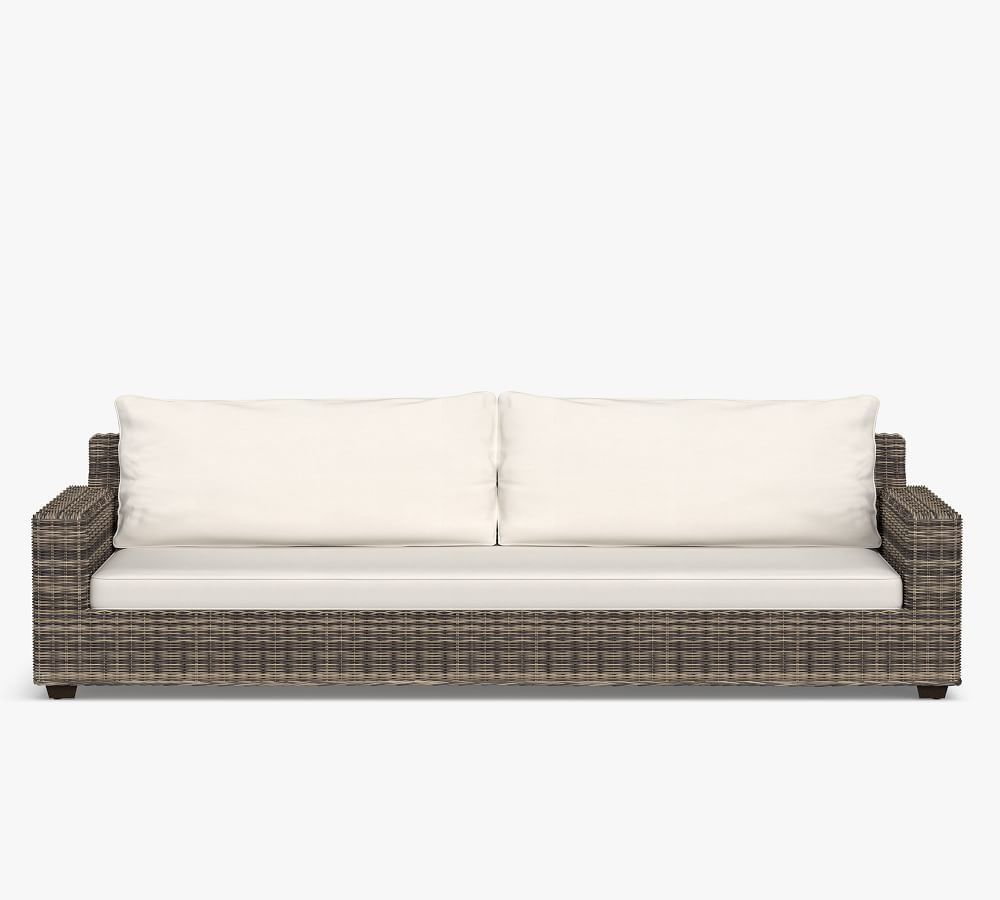 Torrey Wicker Square Arm Grand Outdoor Sofa | Pottery Barn (US)