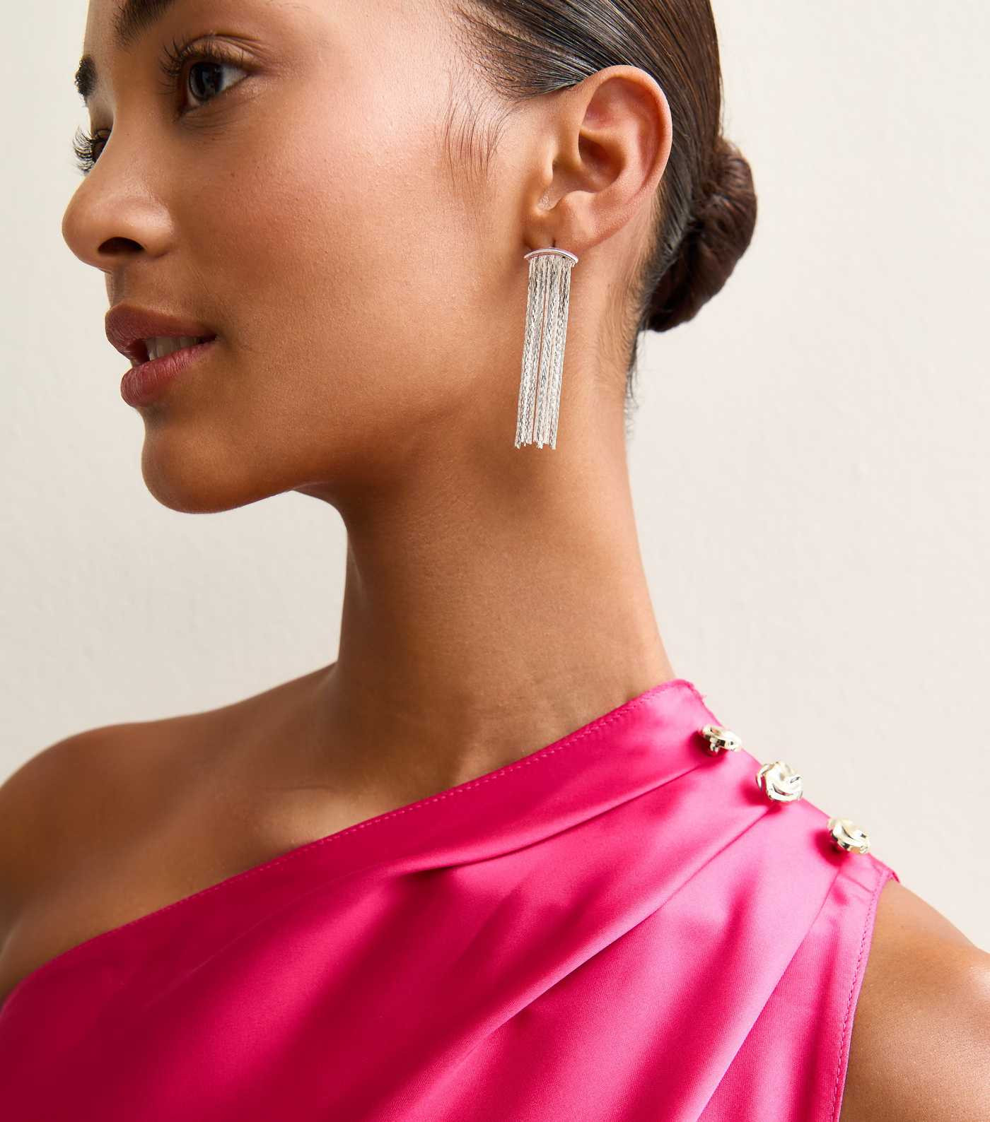 Bright Pink Satin One Shoulder Tie Waist Midi Dress | New Look | New Look (UK)