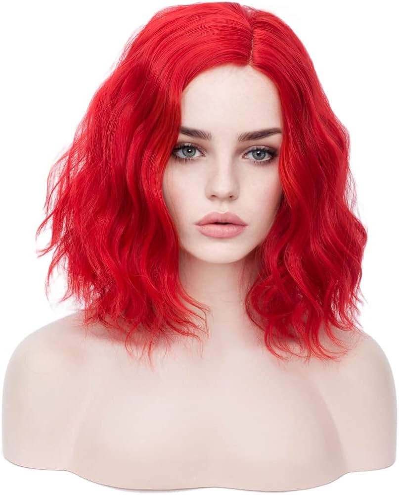 BERON New 14" Womens Short Curly Wavy Wig with Synthetic Party Halloween Wigs Wig Cap Included (R... | Amazon (US)