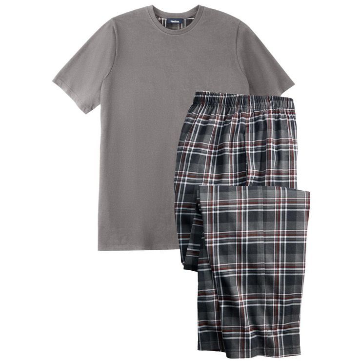 KingSize Men's Big & Tall Jersey Knit Plaid Pajama Set Pajamas | Target