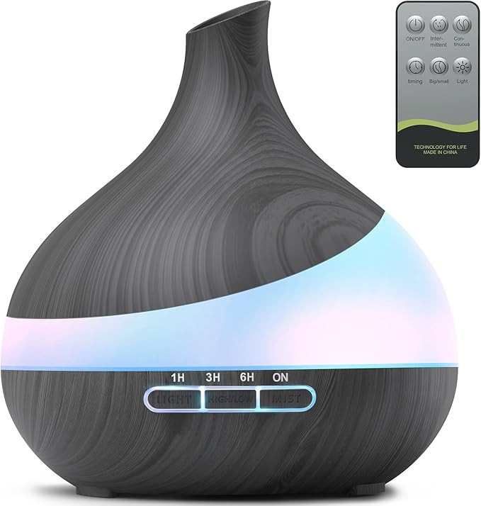 500ML Essential Oil Diffuser: Aroma Diffuser with Remote Control for Hotel Spa Yoga Room - Humidi... | Amazon (US)