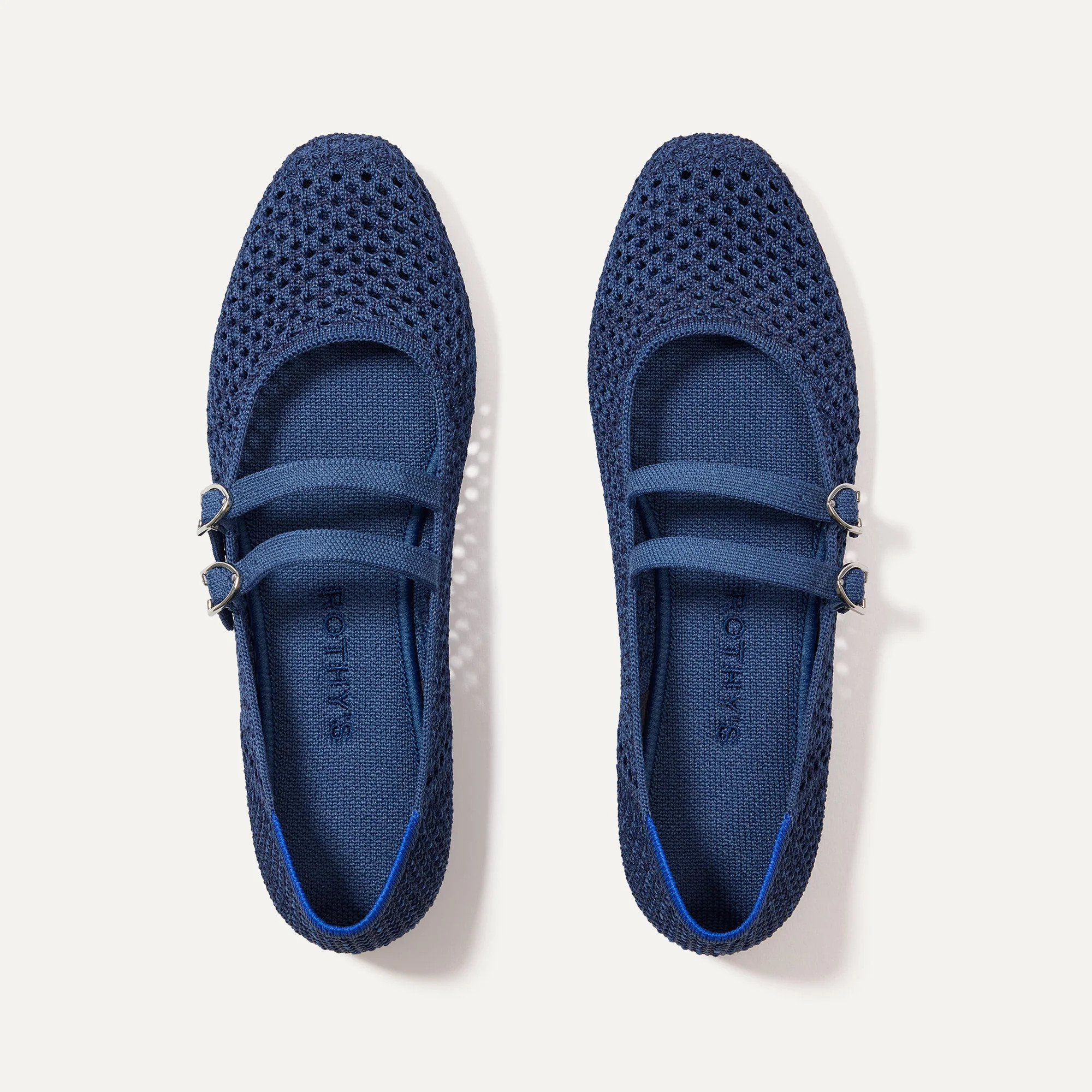 The Double Buckle Mary Jane in Blue Mesh | Rothy's | Rothy's