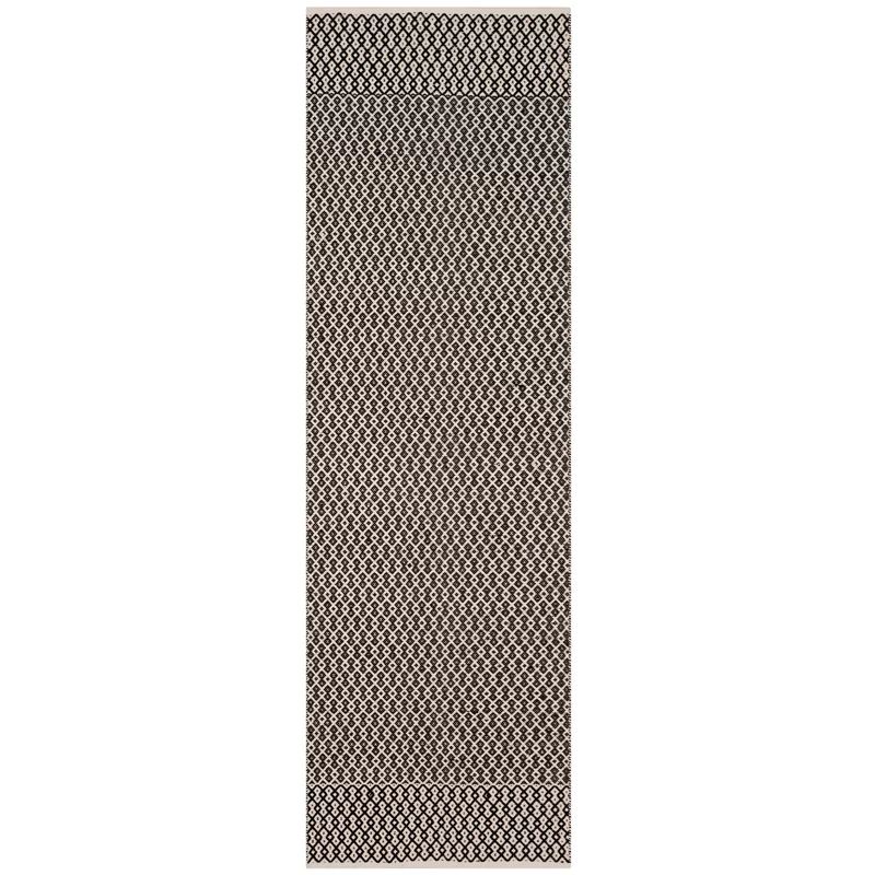 Mooreton Geometric Handmade Flatweave Cotton Ivory/Black Area Rug | Wayfair North America