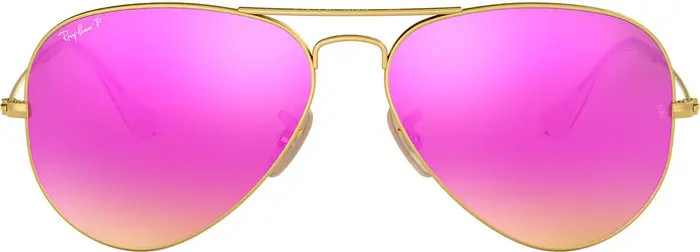 Standard Icons 58mm Mirrored Polarized Aviator Sunglasses | Nordstrom