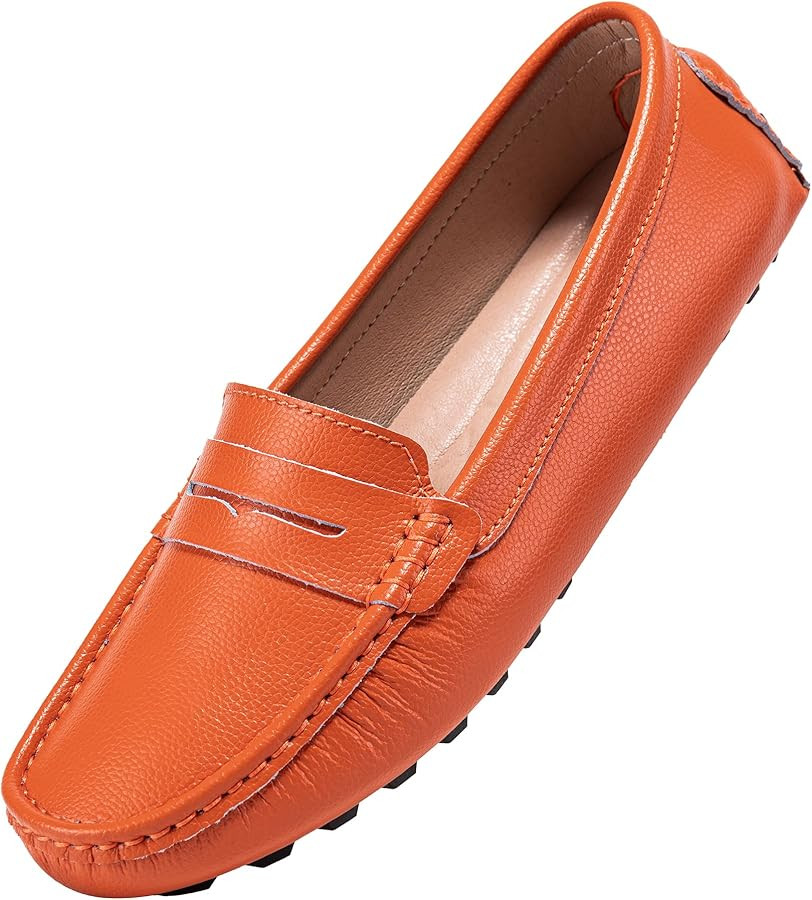 BEAUSEEN Women's Genuine Leather Penny Loafers Classic Driving Moccasins Casual Slip On Comfort W... | Amazon (US)