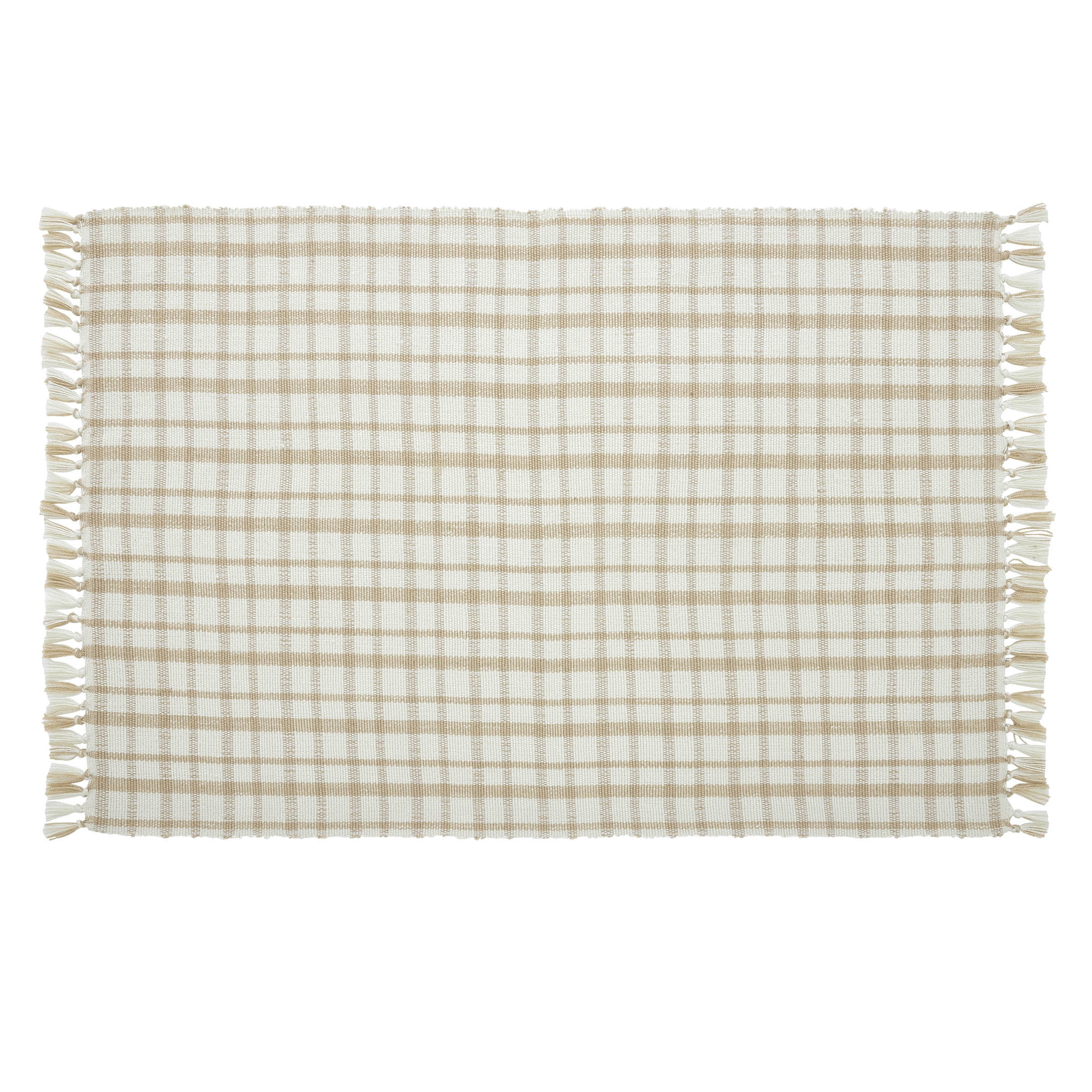 My Texas House Tan Plaid Indoor/Outdoor Layering Rug, 38" x 58" | Walmart (US)