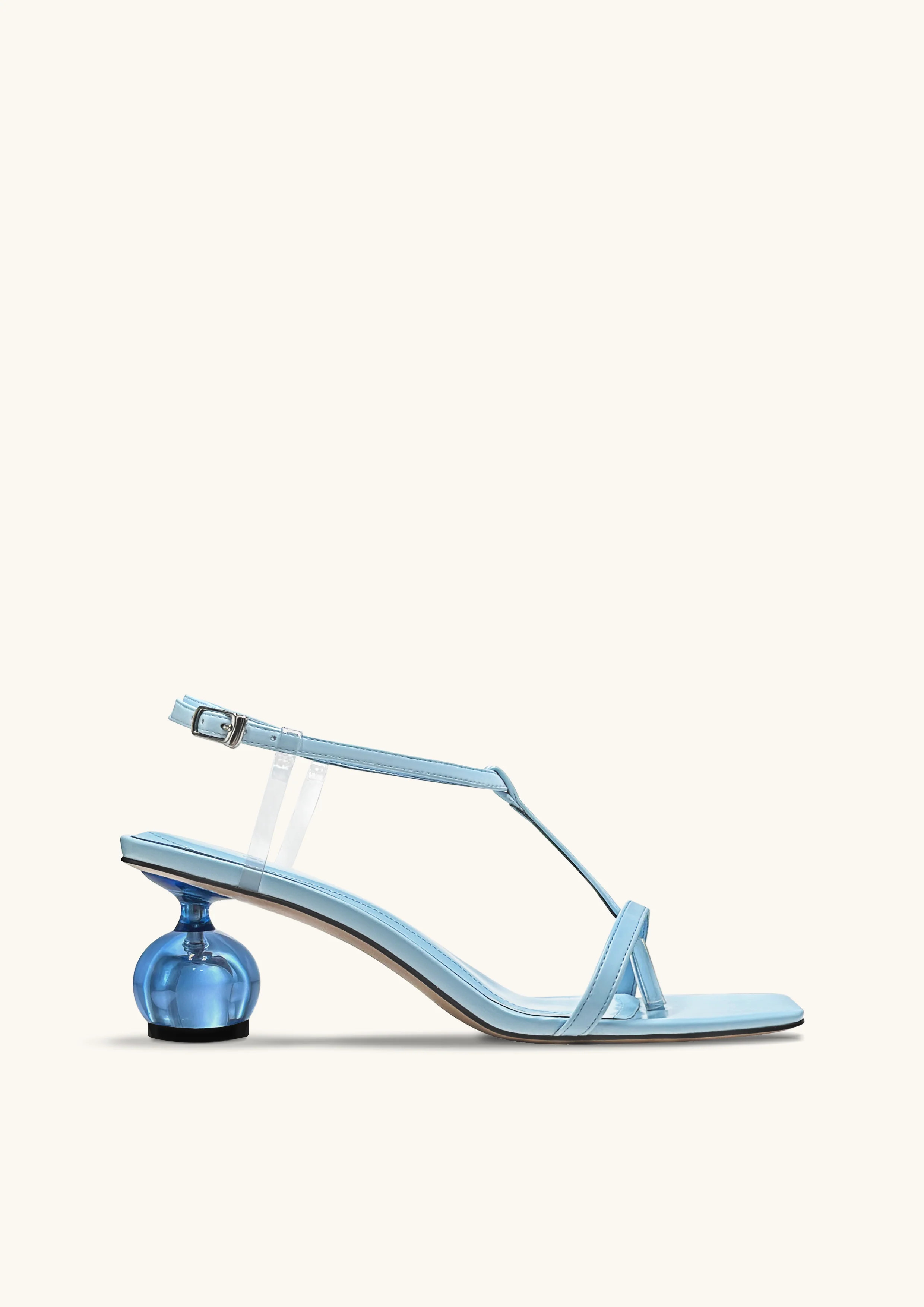 Charlotte Strappy Heels with Spherical Heel - Sky Blue | JW PEI US