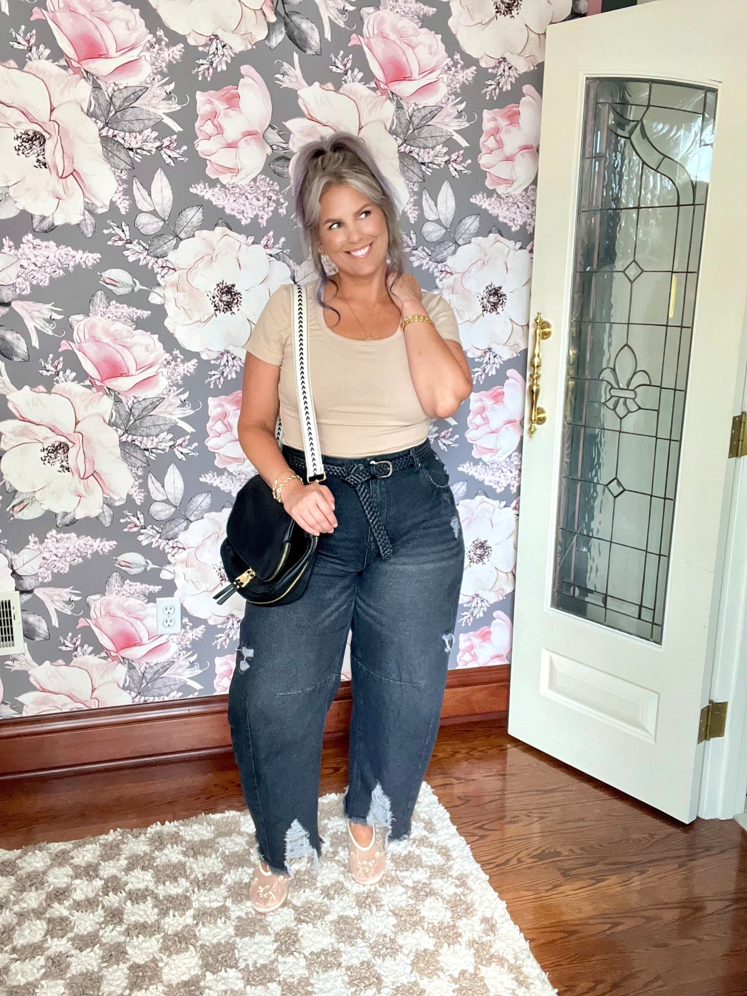 Barrel Jeans, size 12 (run big)
Shoes, run a little big 
Top, large 
Belt, 3XL

#amazon #amazonfashion amazon finds, amazon find, amazon style, amazon fashion, amazon clothing, amazon outfit, found it on amazon, amazon fashion finds, amazon summer, amazon spring, amazon fall, amazon winter, amazon outfit inspo, amazon outfit inspiration, amazon curves, amazon curvy, curvy amazon, midsize amazon, amazon midsize, amazon ootd, amazon shopping, new on amazon #ballet #flats #balletflats #workwear ballet flats, cute ballet flats, cute flats, affordable ballet flats, ballet flats under $30, ballet flats under $50, outfit with ballet flats, how to style ballet flats, ballet flats outfit, ballet flats style, ballet flats inspo, ballet flats ootd, ballet flats look, casual ballet flats, comfortable shoes, footwear, comfortable footwear #denim #jeans denim outfit, jeans outfit, affordable jeans, budget jeans, jeans under $50, jeans under $100, jeans under $30, denim under $100, denim under $50, denim under $30, denim jeans inspo, jeans inspo, denim inspo, denim inspiration, jeans inspiration, denim jeans inspiration, how to style jeans, how to style denim, denim outfit, denim outfit ideas, denim outfit inspo, denim outfit inspiration, jeans ootd, denim ootd, jeans look, denim look, denim jeans look, straight leg, distressed, slim straight, cropped, jeanslook, curvy jeans, curvy denim, jeans for curves, midsize denim, midsize jeans, denim for big butt, denim for big booty, jeans for big booty, jeans for big butt, large hips, pear shaped, jeans for pear shapes, denim for pear shapes, jeans for large hips, denim for large hips #casual #outfit #ideas #ootd #weekend #errands casual outfit, casual fashion, casual style, casual clothing, casual ootd, casual look, weekend outfit, weekend outfit idea, weekend style, weekend look, running errands outfit, elevated casual, elevated lounge  

#LTKFindsUnder100 #LTKStyleTip #LTKMidsize