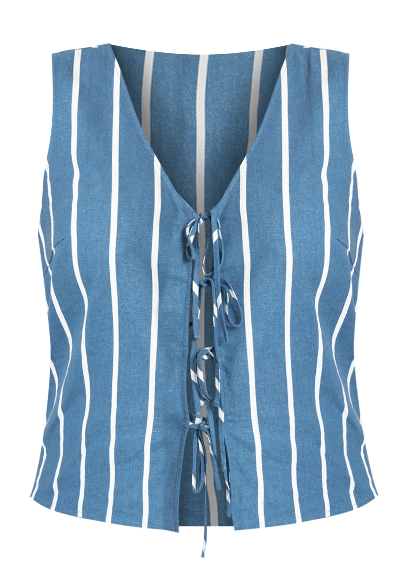 Linen-Blend Dainty Tie Vest Top | Eloquii