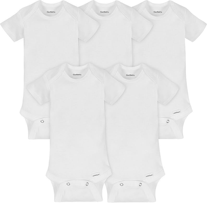 5-pack or 15 Multi Size Organic Short Sleeve Onesies Bodysuits | Amazon (US)