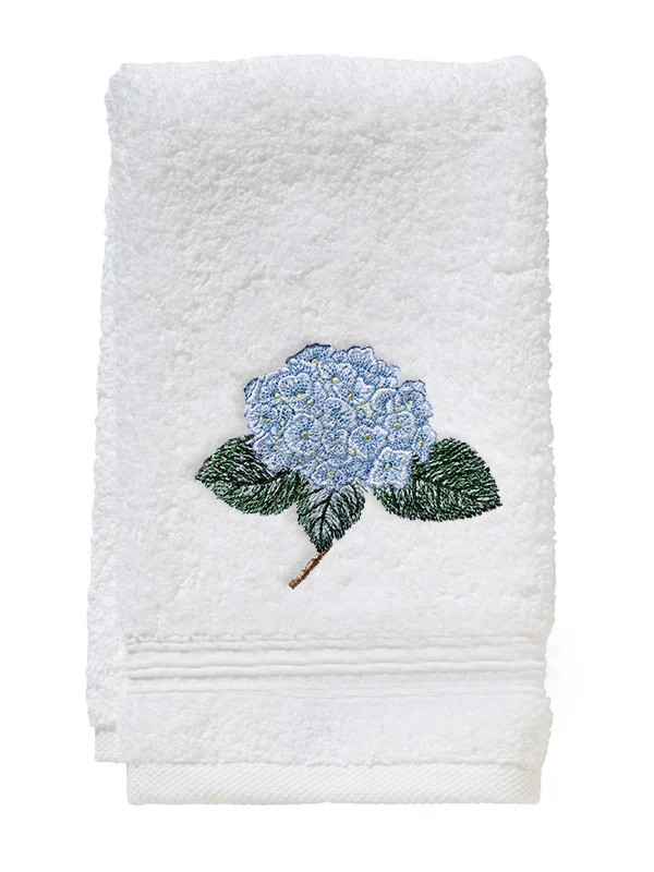 Guest Towel, Terry, Embroidered Botanical Fingertip Towels by Jacaranda Living | Jacaranda Living