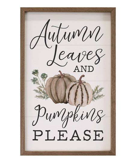 White 'Autumn Leaves' Framed Wall Sign | Zulily