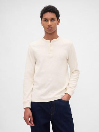 Double-Knit Henley T-Shirt | Gap (US)