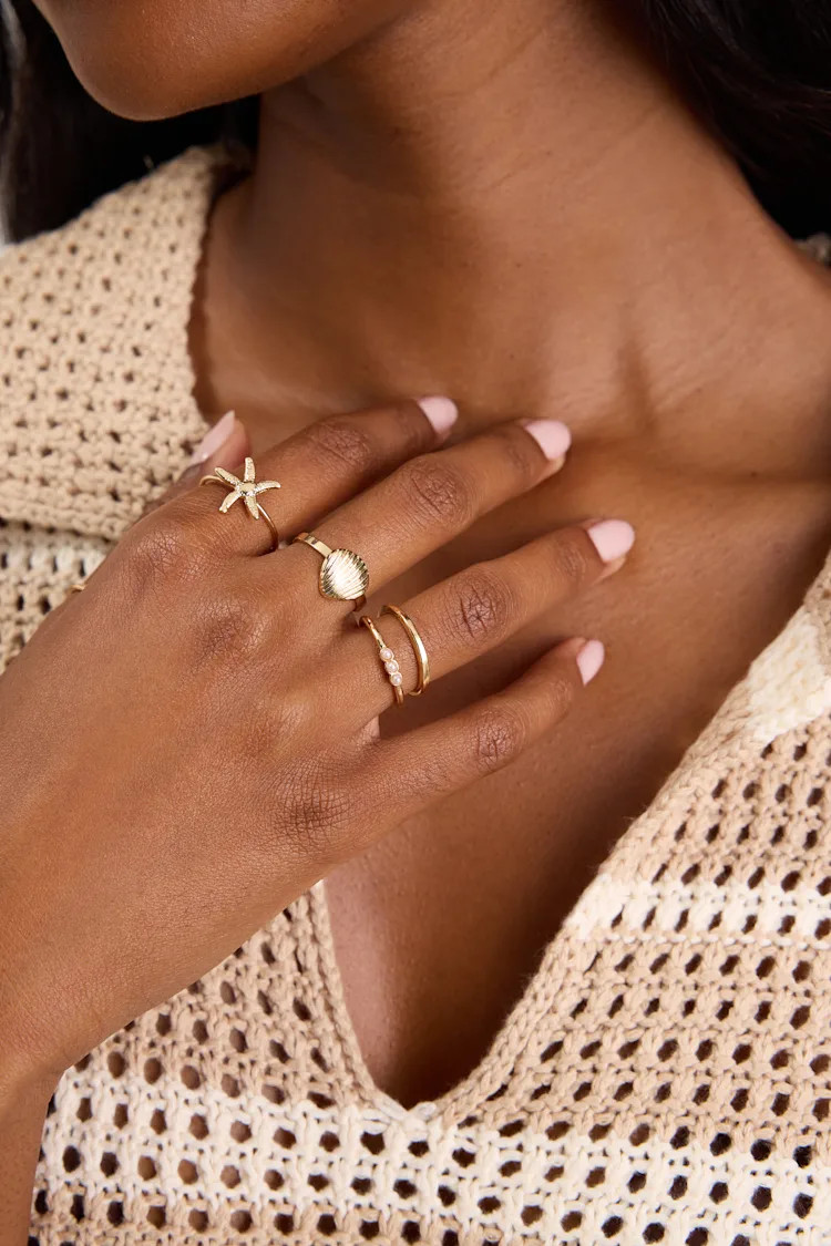 Bena Gold Five-Piece Ring Set | Lulus