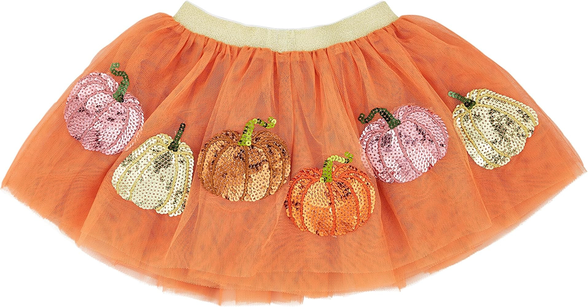 Mud Pie Children's Pumpkin Patch Sequin Tutu; One Size Orange | Amazon (US)