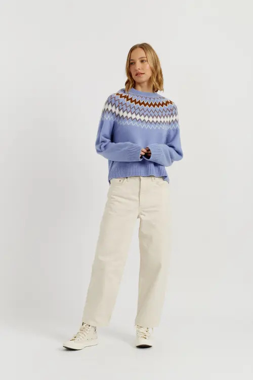 Chinti & Parker Wool-Cashmere Fair Isle Sweater in Baby Blue at Nordstrom, Size Small | Nordstrom