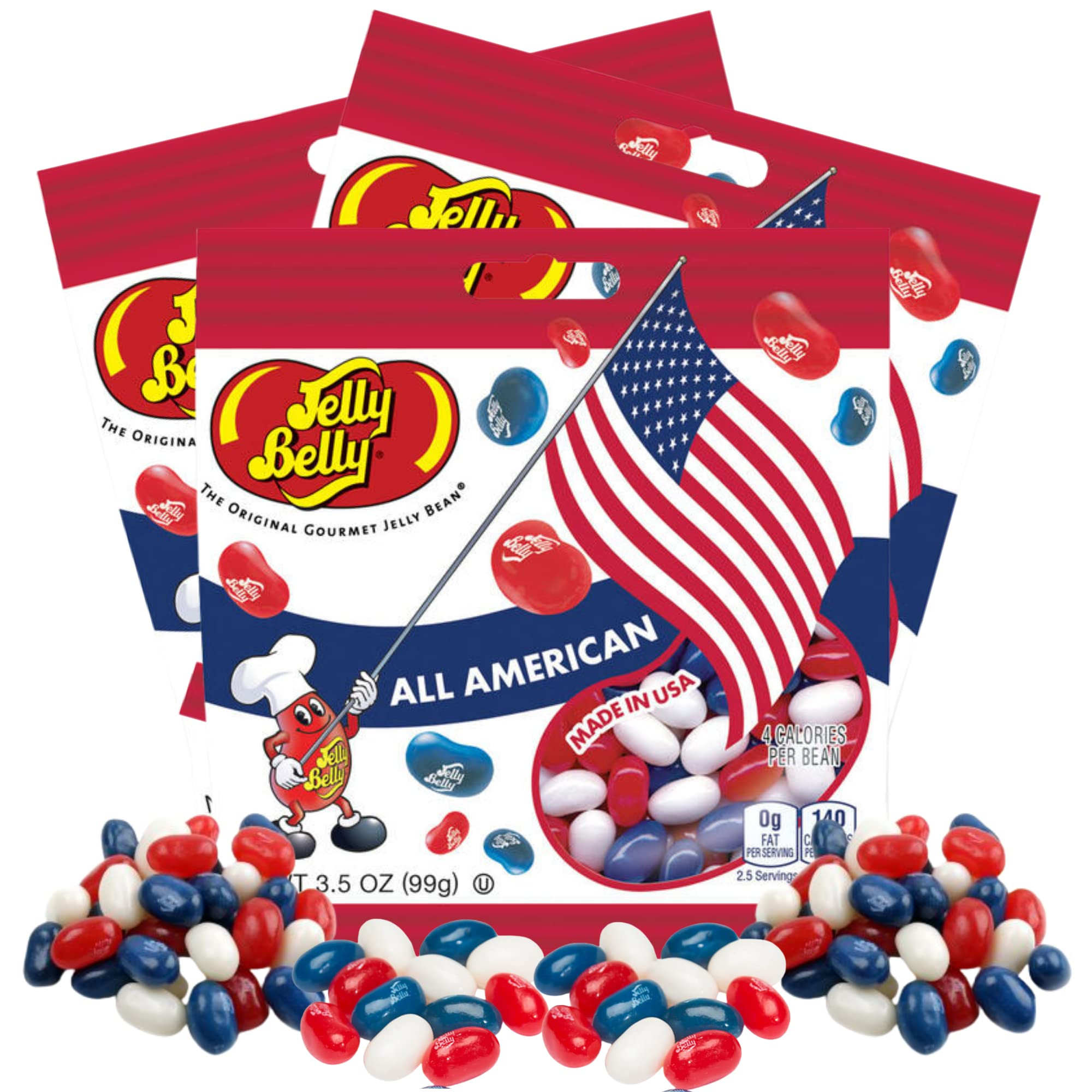Needzo Red, White, and Blue Fruit Flavored Jelly Beans, American Mix Shareable Candy, Gourmet Che... | Amazon (US)