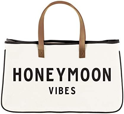 Creative Brands Wedding Collection Canvas Tote Bag, Large, Honeymoon Vibes | Amazon (US)