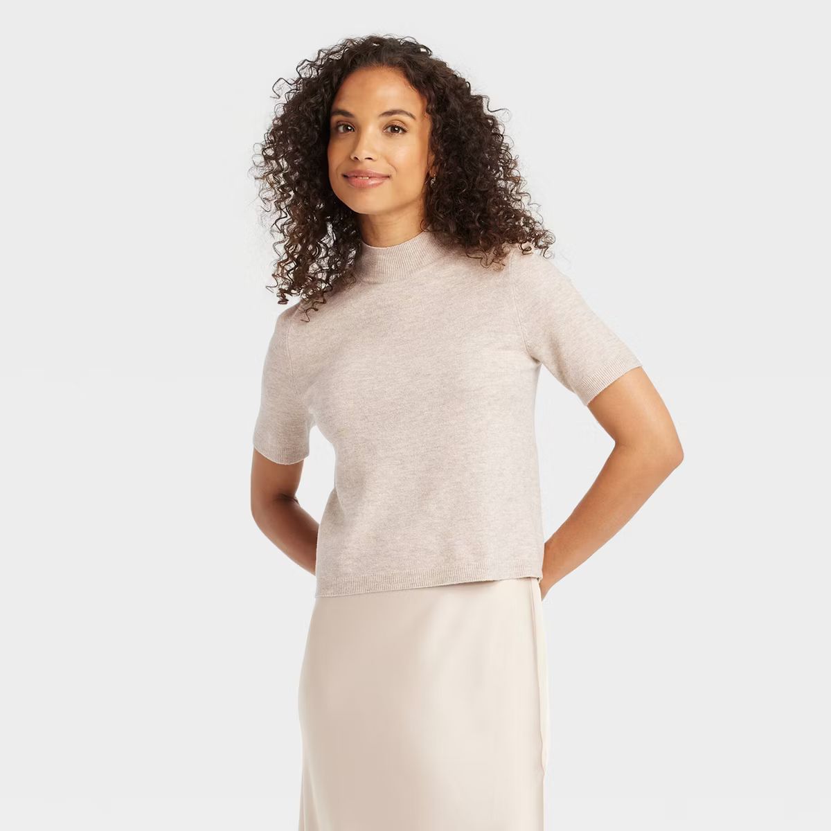 Women's Short Sleeve Mock Turtleneck Pullover Sweater - A New Day™ | Target