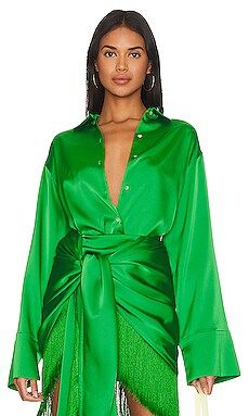 L'Academie Pixie Shirt in Jewel Green from Revolve.com | Revolve Clothing (Global)