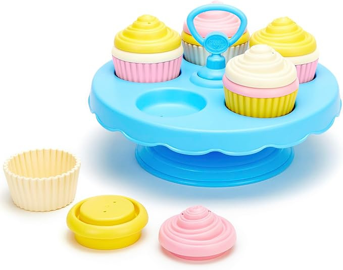 Green Toys Cupcake Set - 16 Piece Pretend Play, Motor Skills, Language & Communication Kids Role ... | Amazon (US)