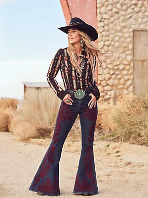Wrangler x Lainey Wilson Vintage Flocked Bell Bottoms | Wrangler