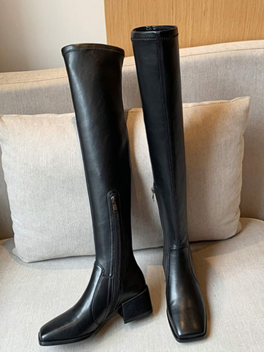 Square Toe Chunky Heeled Sock Boots
   
      SKU: sx2208308461431449
          (13 Reviews)    $... | SHEIN