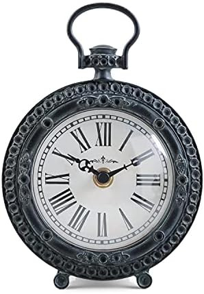 NIKKY HOME Vintage Table Clock, Shelf Desk Top Clock Battery Operated Rustic Design, Chic Home De... | Amazon (US)
