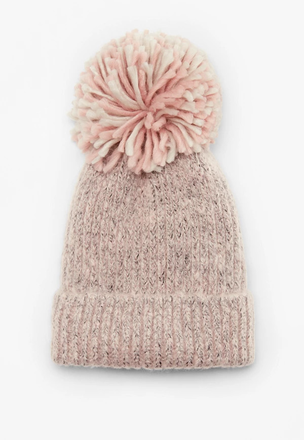 Pink Marbled Pom Beanie | Maurices