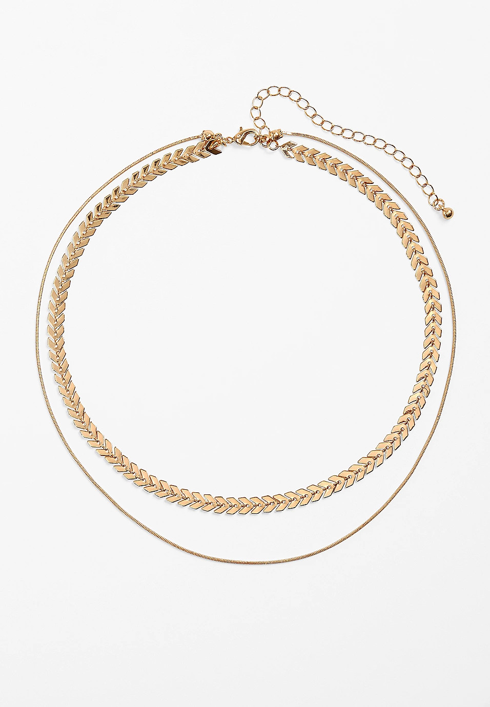 Gold Arrow Wave Layered Necklace | Maurices
