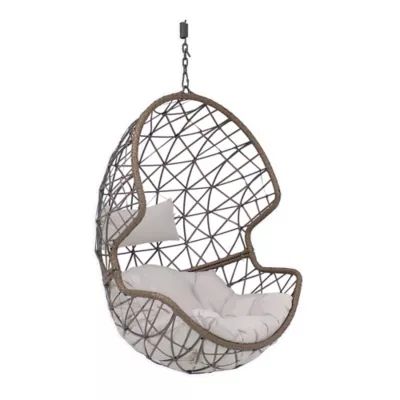 Sunnydaze Decor Danielle Hanging Egg Chair in Grey | Bed Bath & Beyond