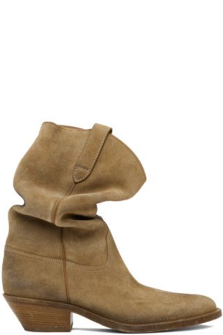 Beige Tabi Western Boots | SSENSE