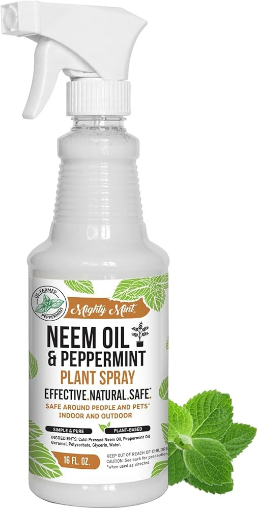 Mighty Mint Neem Oil & Peppermint Cold-Pressed, Natural Plant Spray, 16oz | Amazon (US)