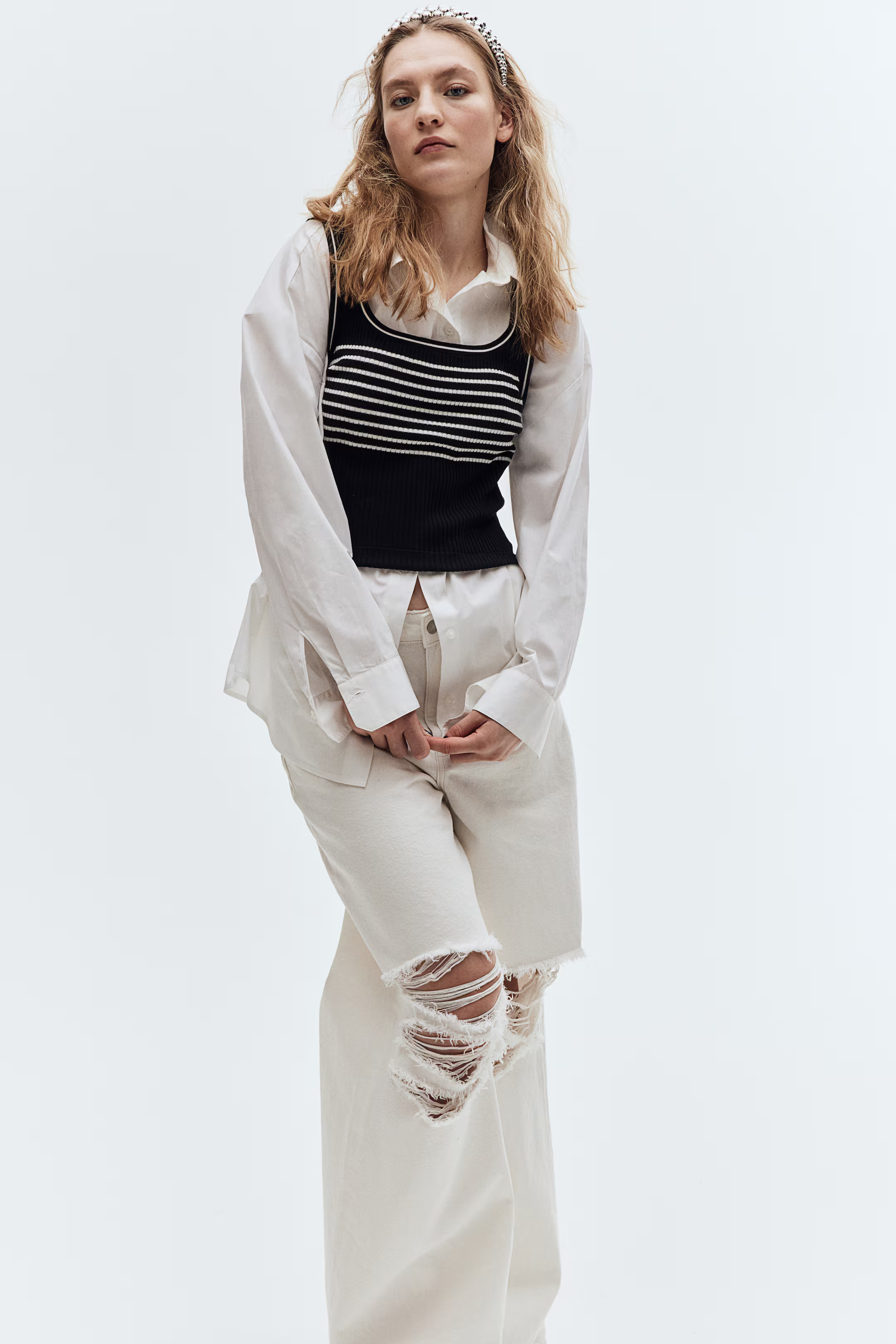 Rib-knit vest top | H&M (UK, MY, IN, SG, PH, TW, HK)