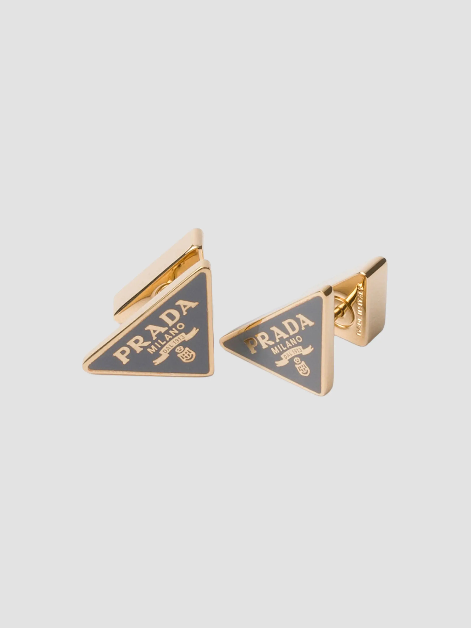 Prada Enameled Metal Earrings | Saks Fifth Avenue | Saks Fifth Avenue
