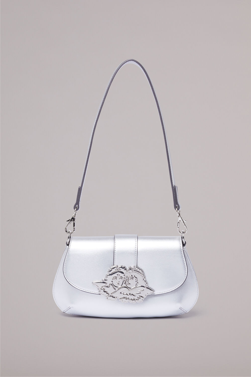 Angels Plaque Shoulder Bag Silver | Fiorucci | Fiorucci