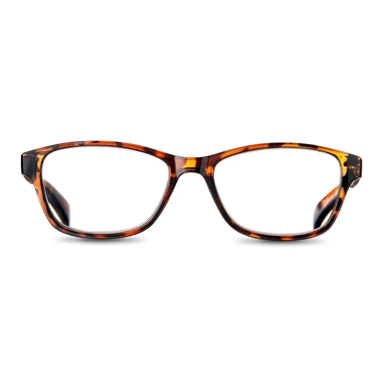Equate Women's Iris Square Reading Glasses with Case, Tortoise, +2.00 | Walmart (US)
