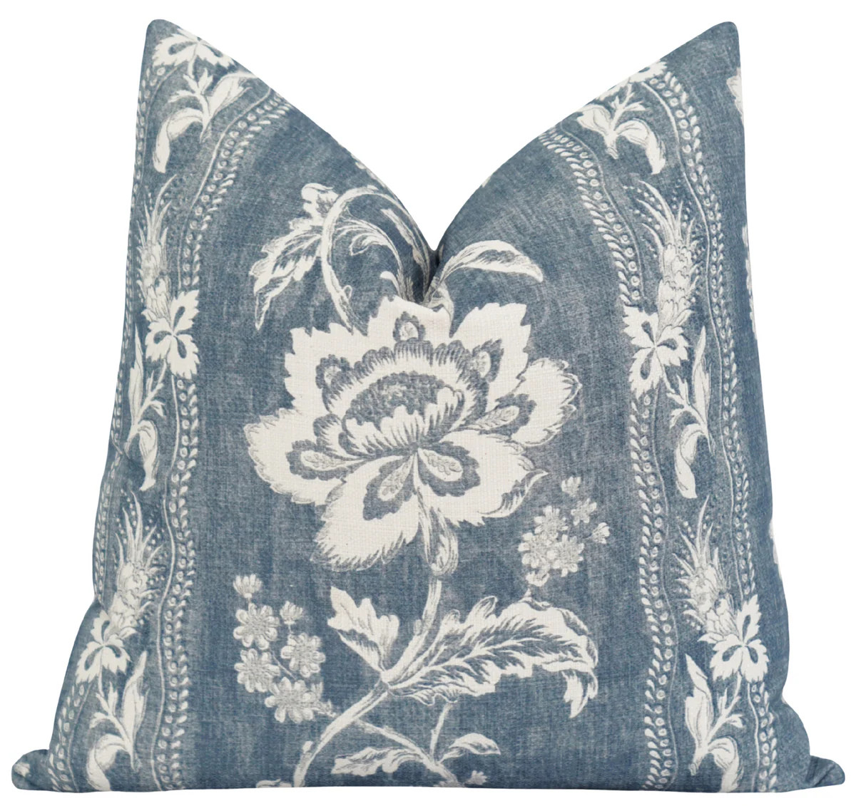 Fulmer Denim Floral Print Pillow | Land of Pillows