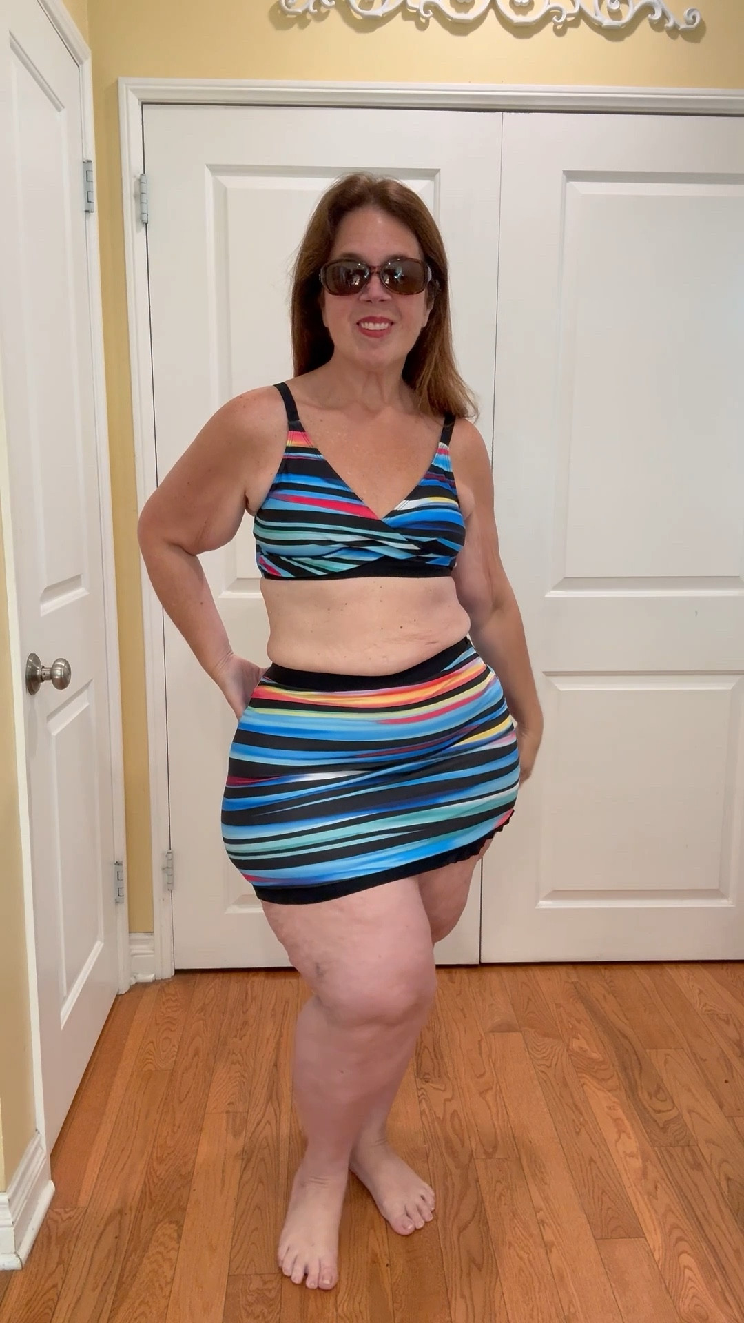 Labor Day Weekend Vibes.

Beach / Pool Party 3 piece swimwear. Festive striped design with black bottoms, multicolor bikini criscross top with adjustable straps and swim skirt #modestswimsuit #swimwearforall #stylishswimwear

#LTKMidsize #LTKSwim #LTKOver40