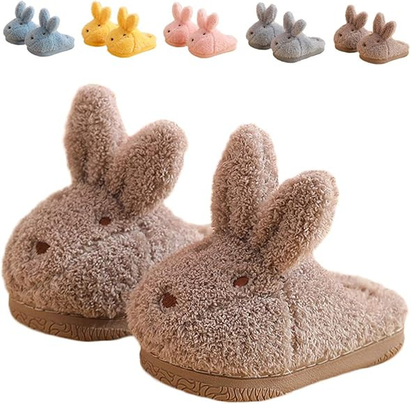 Toddler Girls Slippers Boys Girls Fluffy Home Slippers Winter Warm Indoor Cute Bunny Shoes | Amazon (US)