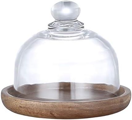 Cabilock Wooden Cheese Dome Mini Cheese Plant Platter with Glass Top and Wooden Base Rustic Decor... | Amazon (US)
