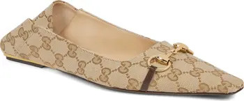 Gucci Vittoria Horsebit GG Canvas Convertible Flat (Women) | Nordstrom | Nordstrom
