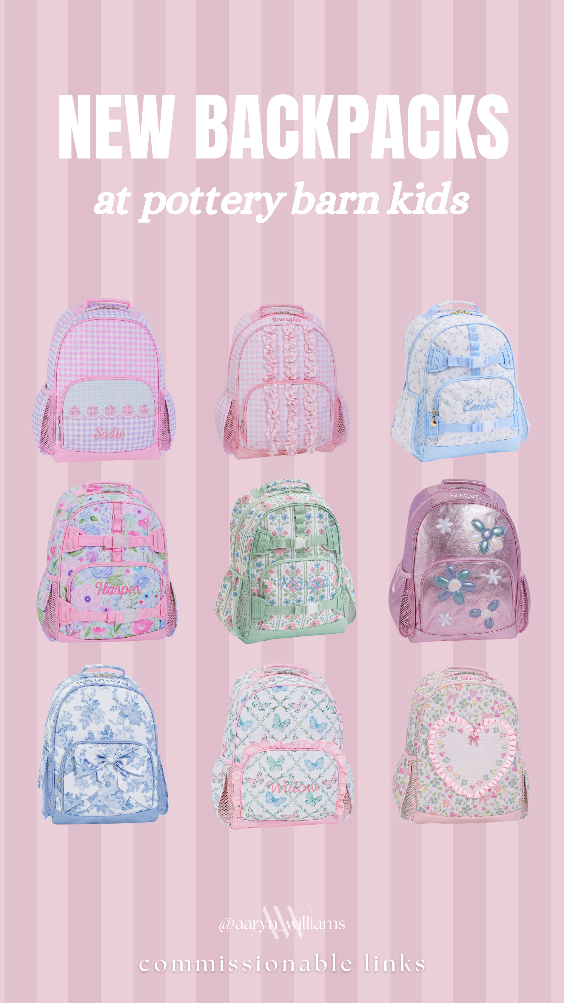 The new Pottery Barn Kids backpacks are here and they're so cute. 🎒✨ I rounded up my favorite prints for girls—from sweet florals to fun patterns that are perfect for back-to-school. These always tend to go fast, so if you have a favorite, I wouldn't wait too long!

#potterybarnkids #backtoschool #girlsbackpack #schoolshopping #schoolstyle #ltk #ltkbacktoschool #kidsstyle #momfinds #backpacks
 

 #LTKKids